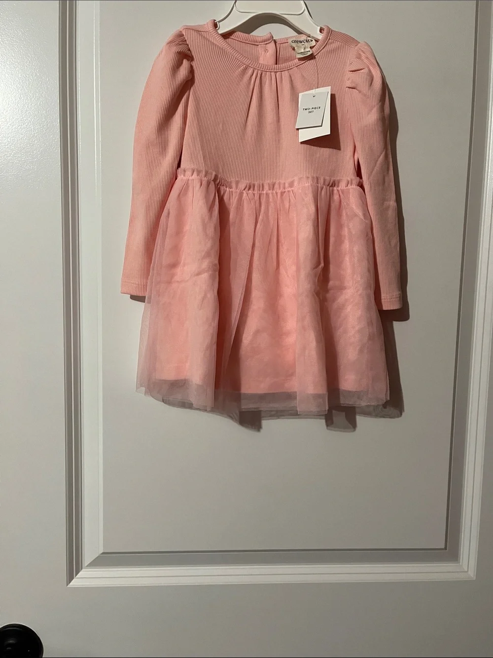 Crewcuts Blush Pink Long-Sleeve Tulle Dress